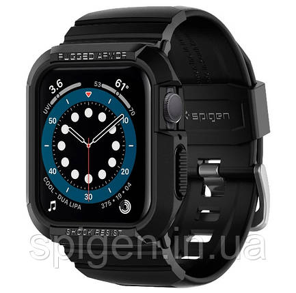 Чохол і ремінець Spigen для Apple Watch Series SE/6/5/4 (40mm) Rugged Armor Pro 2 in 1, Black (ACS00546), фото 1