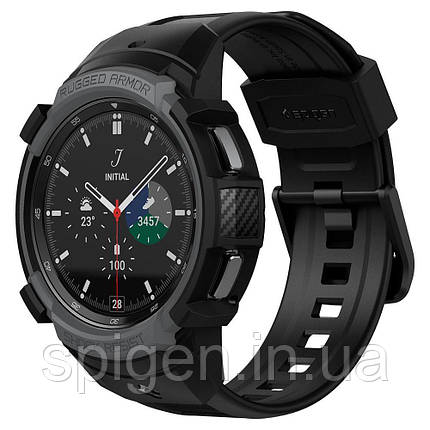 Чохол і ремінець Spigen для Galaxy Watch 4 (46 mm) Rugged Armor Pro 2 in 1, Charcoal Gray (ACS03652), фото 1