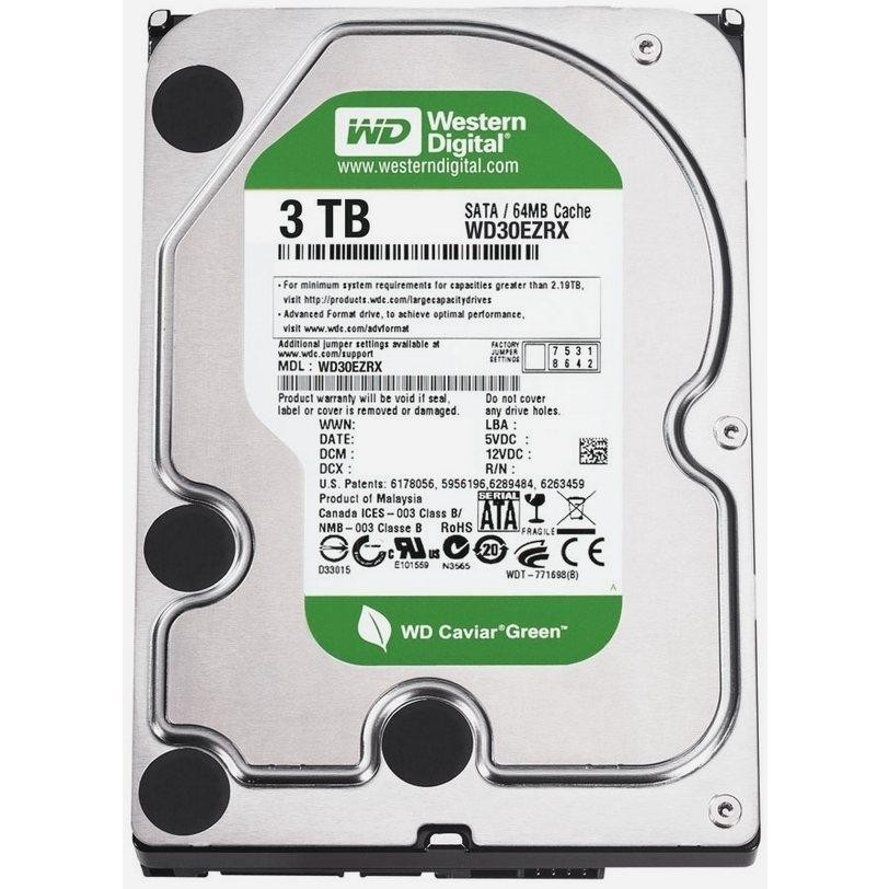 Жорсткий диск Western Digital Green 3 TB 5400 rpm 64 MB WD30EZRX 3.5 SATA III Б/У