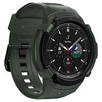 Чохол і ремінець Spigen для Galaxy Watch 4 Classic (46 mm) Rugged Armor Pro 2 in 1 Military Green (ACS04326), фото 4