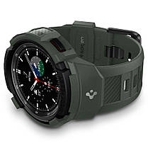 Чохол і ремінець Spigen для Galaxy Watch 4 Classic (46 mm) Rugged Armor Pro 2 in 1 Military Green (ACS04326), фото 5