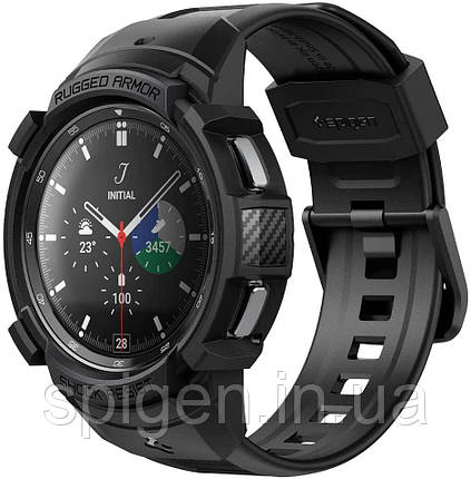 Чохол і ремінець Spigen для Galaxy Watch 4 Classic (46 mm) Rugged Armor Pro 2 in 1, Black (ACS03832), фото 1