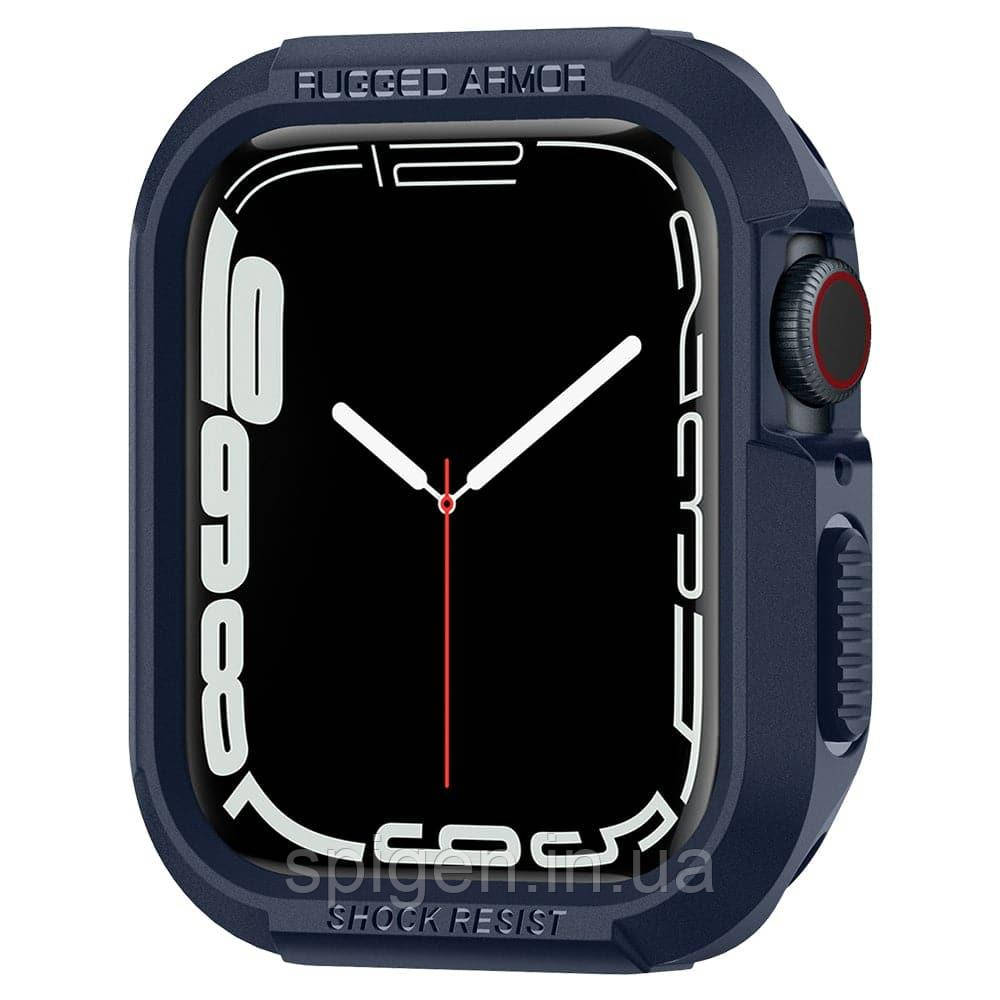 Чехол Spigen для Apple Watch 4/5/6/ SE/ 7 (44/45mm) Rugged Armor, Navy Blue (ACS02224)