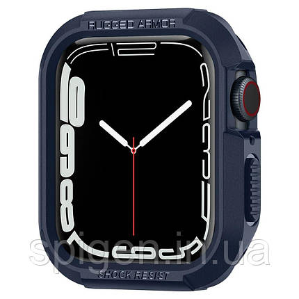 Чехол Spigen для Apple Watch 4/5/6/ SE/ 7 (44/45mm) Rugged Armor, Navy Blue (ACS02224), фото 1