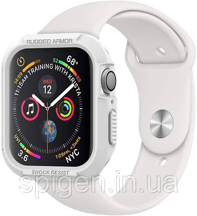 Чохол Spigen для Apple Watch (45 / 44mm) Rugged Armor, White (062CS24471), фото 1