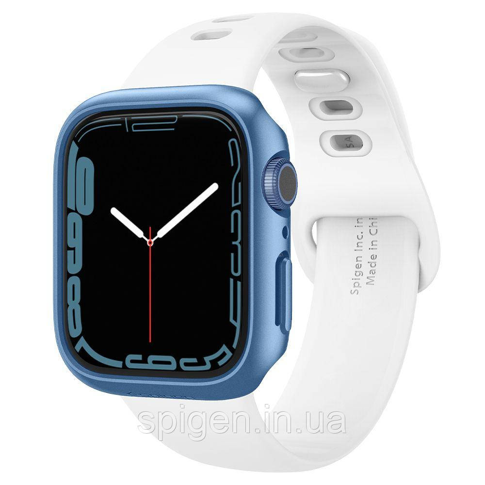 Чехол Spigen для Apple Watch 7 (41mm) Thin Fit, Blue (ACS04186) - фото 1 - id-p1673541834