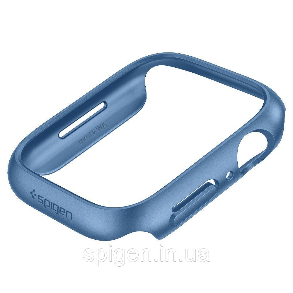 Чехол Spigen для Apple Watch 7 (41mm) Thin Fit, Blue (ACS04186) - фото 7 - id-p1673541834