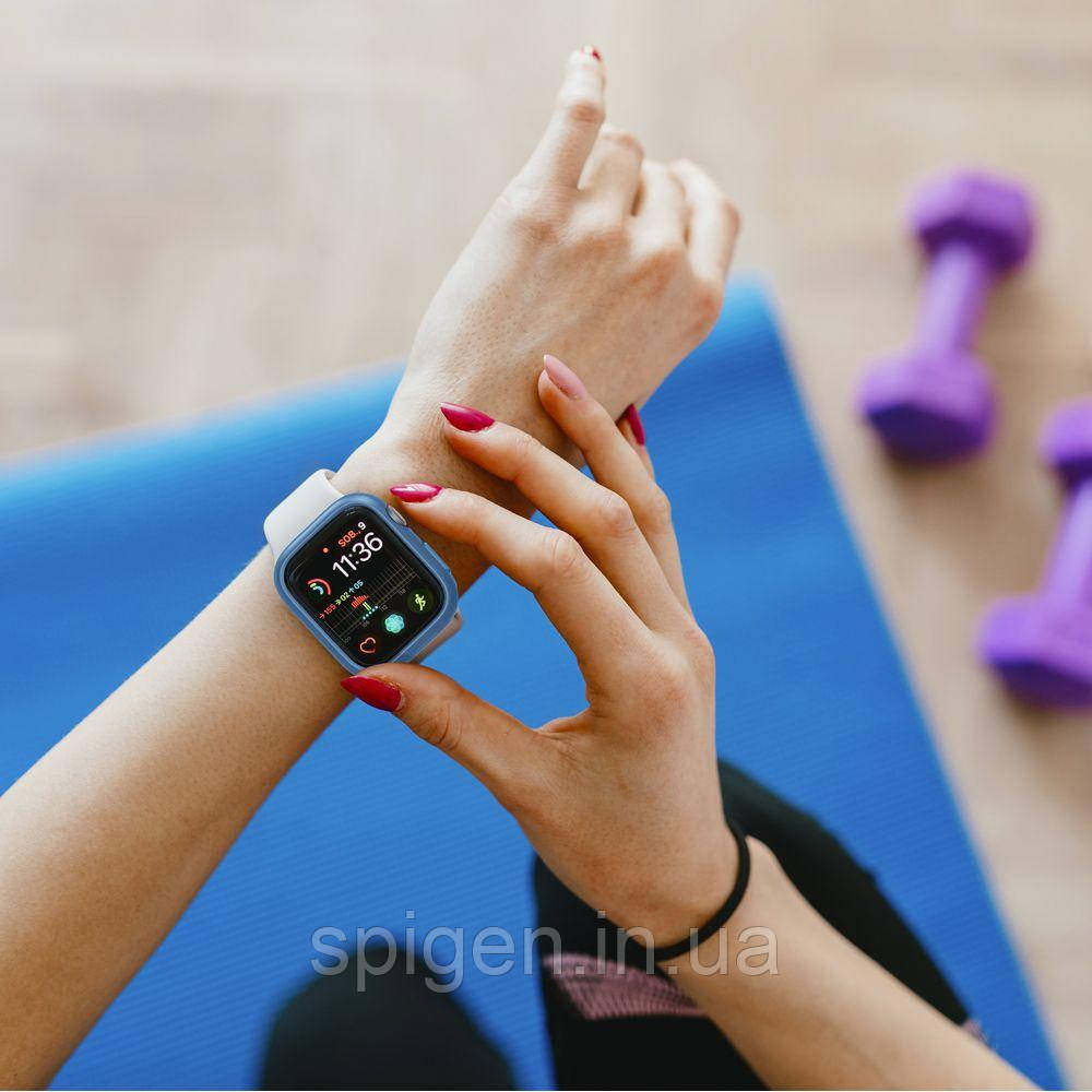 Чехол Spigen для Apple Watch 7 (41mm) Thin Fit, Blue (ACS04186) - фото 10 - id-p1673541834