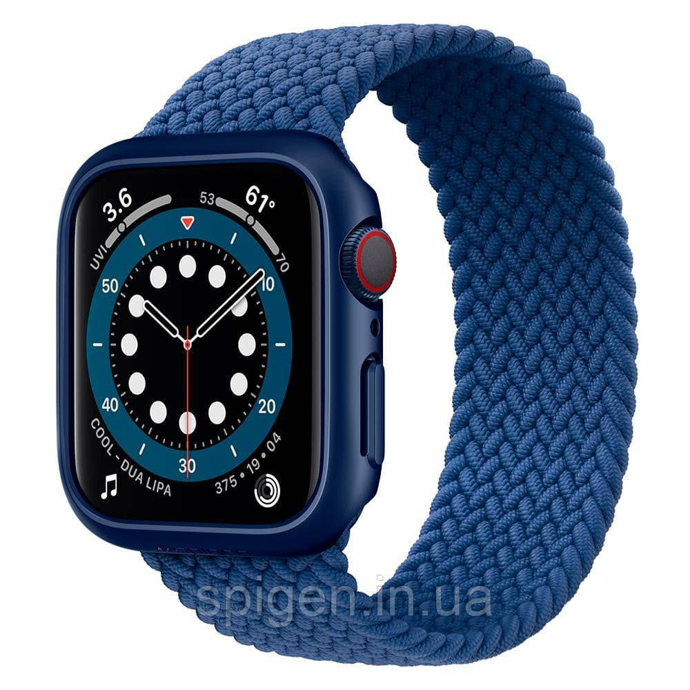 Чехол Spigen для Apple Watch SE / 6 / 5 / 4 (40mm) - Thin Fit, Metallic Blue (ACS02226) - фото 3 - id-p1673541842