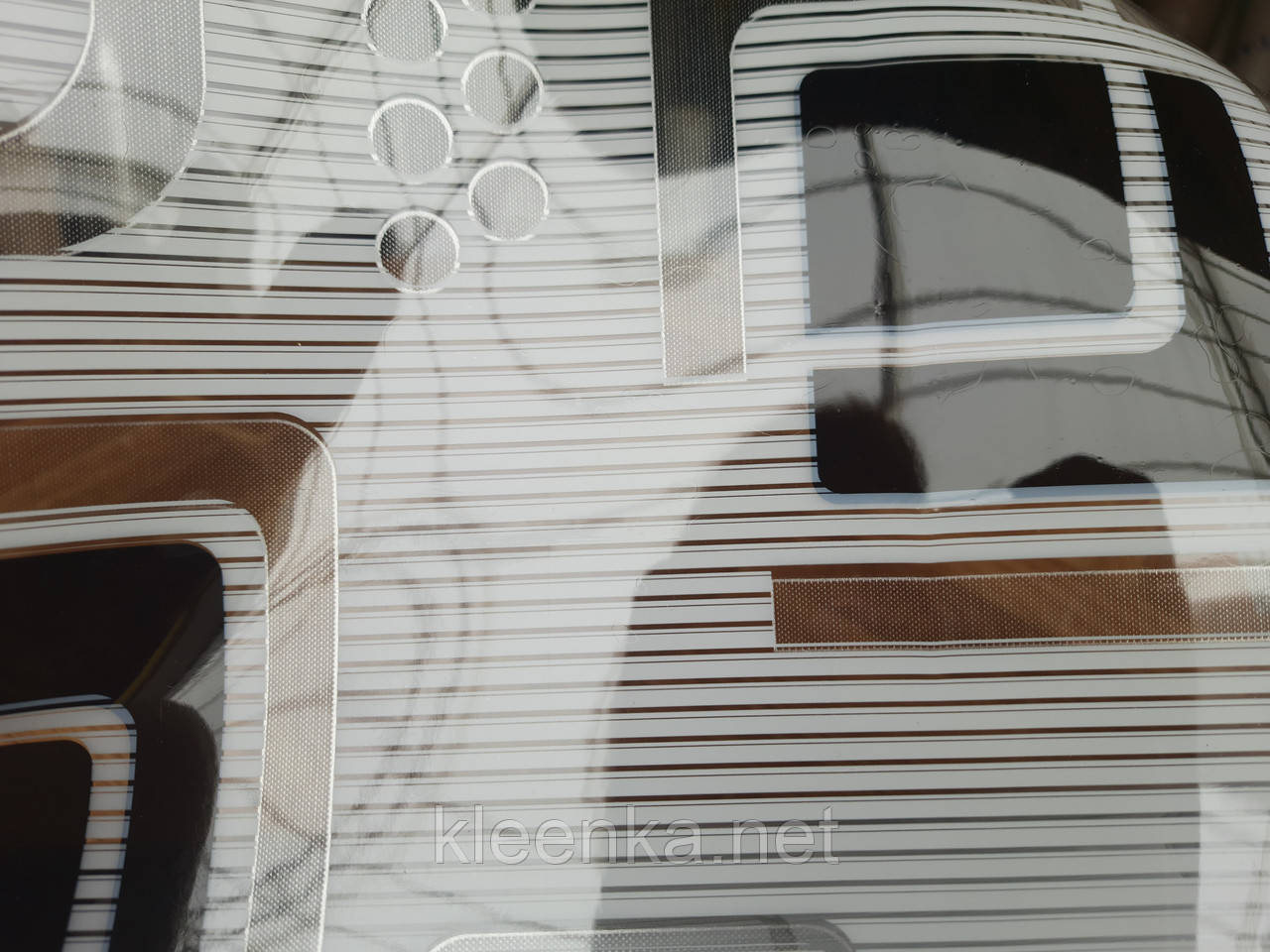 Мягкое стекло с лазерным рисунком черные квадраты на белом фоне, ширина 80 см 6003 800 мк - фото 2 - id-p1671366754