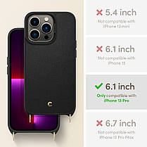 Чохол Spigen для iPhone 13 Pro — Cyrill, Classic Charm, з ремінцем, Чорний (ACS03582), фото 6
