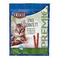 Ласощі для кішок Trixie Premio Stick Quintettt (домашня птиця та печінка), 5 шт. х 5 г Акція