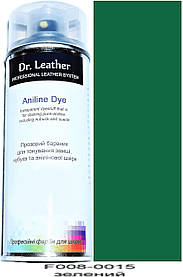 Фарба аерозольна для замші, нубуку, аніліну, велюру, тканини на водній основі 384 мл."Dr.Leather" Aniline Dye Зелений