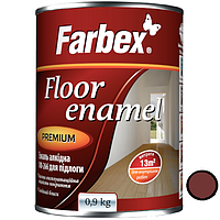 Емаль алкідна для підлоги ТМ " Farbex червоно-коричнева 0,9 кг (205304), Коричневий, Коричневий