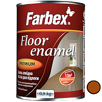 Емаль алкідна для підлоги ТМ "Farbex" жовто-коричнева 0,9 кг (107876), Коричневий, Коричневий