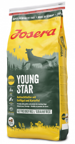 Сухий беззерновий корм Josera Young Star для цуценят середніх та великих порід, птиця і картопля 15 кг