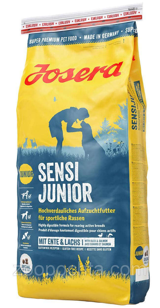 Сухий корм Josera Sensi Junior для цуценят середніх та великих порід, лосось та качка 15 кг, фото 1