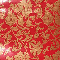 Самоклейка декоративная Hongda Орнамент красный глянец 0,45 х 1м (5405)