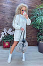 Стильна модна в'язана жіноча туніка зимова тепла оверсайз "Валерія", Плаття-туніка з напіввовняної пряжі, фото 9