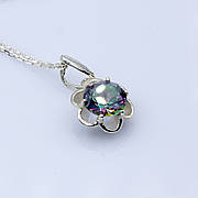 Срібний кулон Кристал з каменем містик