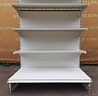 Торгові пристінні (односторонні) стелажі «Інтрак» 200х100 см., білі, Б/у, фото 9