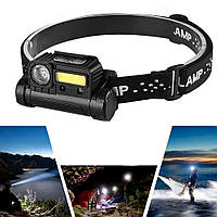 Налобный фонарь для рыбалки "Multifunctional Headlamp BL 123" XPE+COB, аккумуляторный фонарь на голову (TS)