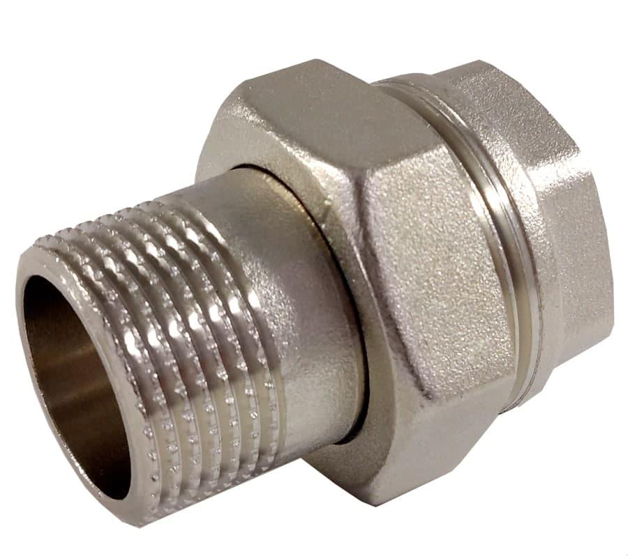 Згін-американка прямий нікель (плоска прокладка) 3/4" RSk Італія, фото 1