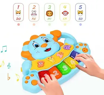 Дитяче музичне піаніно "Левеня" (2 кольори, підсвічування, вивчення цифр, мелодії, на укр.) ТК Group 77971