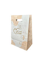 Свадебный бумажный пакет для каравая торта шишки With Love бабочка