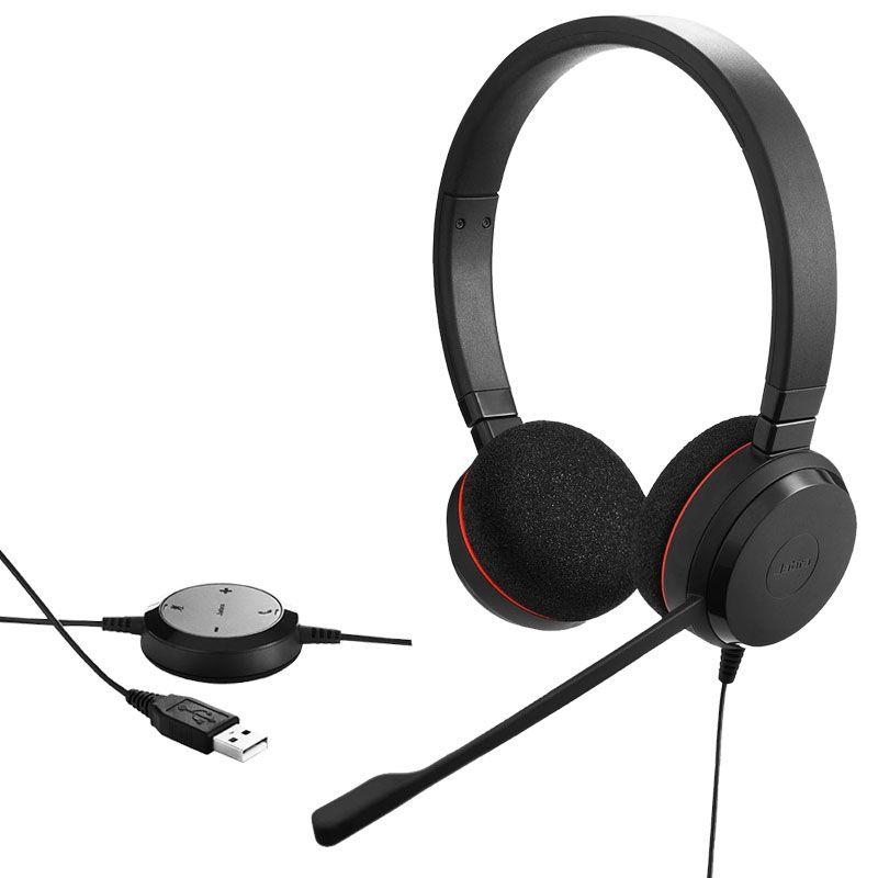 Гарнітура дротова Jabra Evolve 20 MS Stereo USB (4999-823-109) з шумозаглушенням чорні нові
