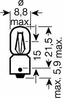 Лампа накаливания Osram Original T4W 24V BA9s 1 шт. для DAF FA 1000 CB