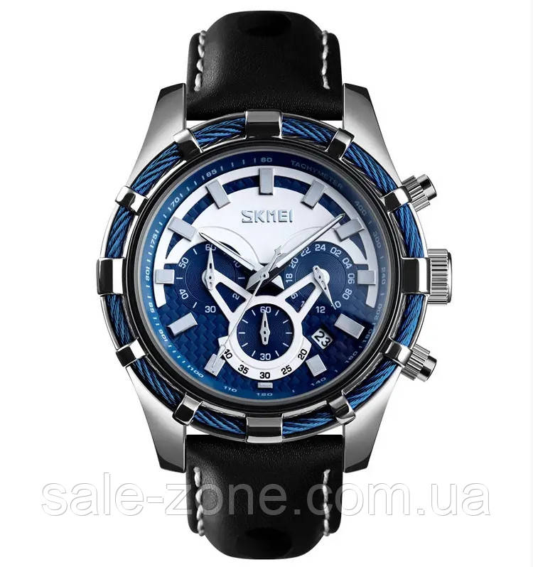 Классические мужские часы Skmei 9189 серебристые - фото 4 - id-p1673631422