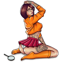 Velma by Scooby doo. Стікер вологостійкий 12*7 см