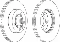 Гальмівний диск Ferodo DDF1010 DDF1010C-1 PREMIER для VW LT 28-46 II Фургон (2DA, 2DD, 2DH)