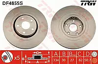 Тормозной диск TRW DF4855S для LEXUS GS (_L1_)