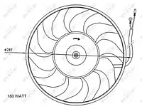 Вентилятор радиатора AUDI 100 90- (пр-во NRF)