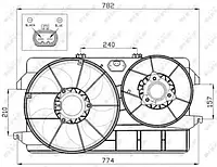 Вентилятор NRF 47452, охлаждение двигателя для FORD TOURNEO CONNECT