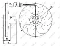 Вентилятор NRF 47397, охлаждение двигателя для AUDI A3 (8L1)