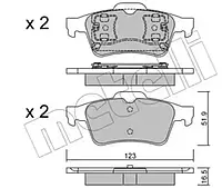 Комплект тормозных колодок Metelli 22-0337-0 23482, дисковый тормоз для NISSAN PRIMERA (P12)