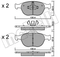 Комплект тормозных колодок Metelli 22-0533-0 23441, дисковый тормоз для FORD FIESTA V (JH_, JD_)