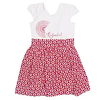 Платье детское с коротким рукавом для девочки GABBI Веер Красный на рост 110 (10741)