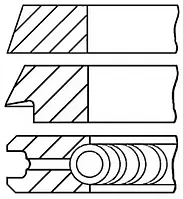 Комплект поршневых колец Goetze Engine 08-501200-00 для AUDI 90 (89, 89Q, 8A, B3)