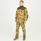 Кофта флісова Мультикам комбінована з плащівкою, чоловіча тактична, з липучками під шеврони, фото 3