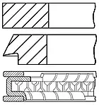 Кільця поршневі VAG 81,01 AEK/AFT/AHL 1,2/1,5/2,0 (пр-во GOETZE)