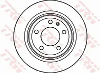 Тормозной диск TRW DF2557 для BMW 5 (E34)
