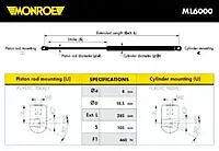 Газовая пружина Monroe ML6000, капот для JEEP GRAND CHEROKEE II (WJ, WG)