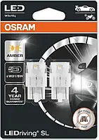 Лампа светодиодная LED W21/5W 12V 3W W3X16Q LEDriving SL (blister 2шт) желтая (пр-во OSRAM)