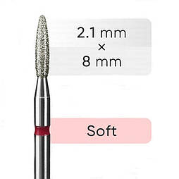 Фреза алмазна MART полум'я тупе червоне 2,1*8 мм