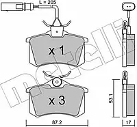 Комплект тормозных колодок Metelli 22-0100-3 20961, дисковый тормоз для FORD GALAXY (WGR)