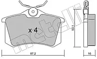 Комплект гальмівних колодок Metelli 22-0100-2 20961, дисковий гальмо для AUDI A4 (8EC, B7)